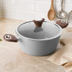 Casseruola 24 cm antiaderente ceramico New Ceramic grigio