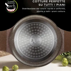 Casseruola 24 cm antiaderente 0 grassi con coperchio
