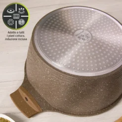 Casseruola 32 cm antiaderente 0 grassi con coperchio