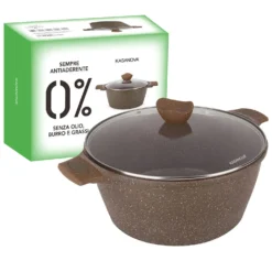 Casseruola 32 cm antiaderente 0 grassi con coperchio