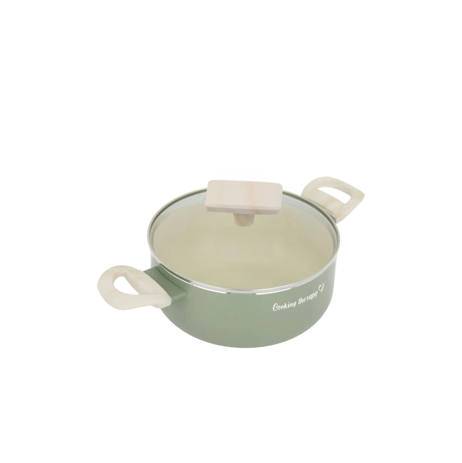 Casseruola 18 cm avocado Cooking Therapy con coperchio
