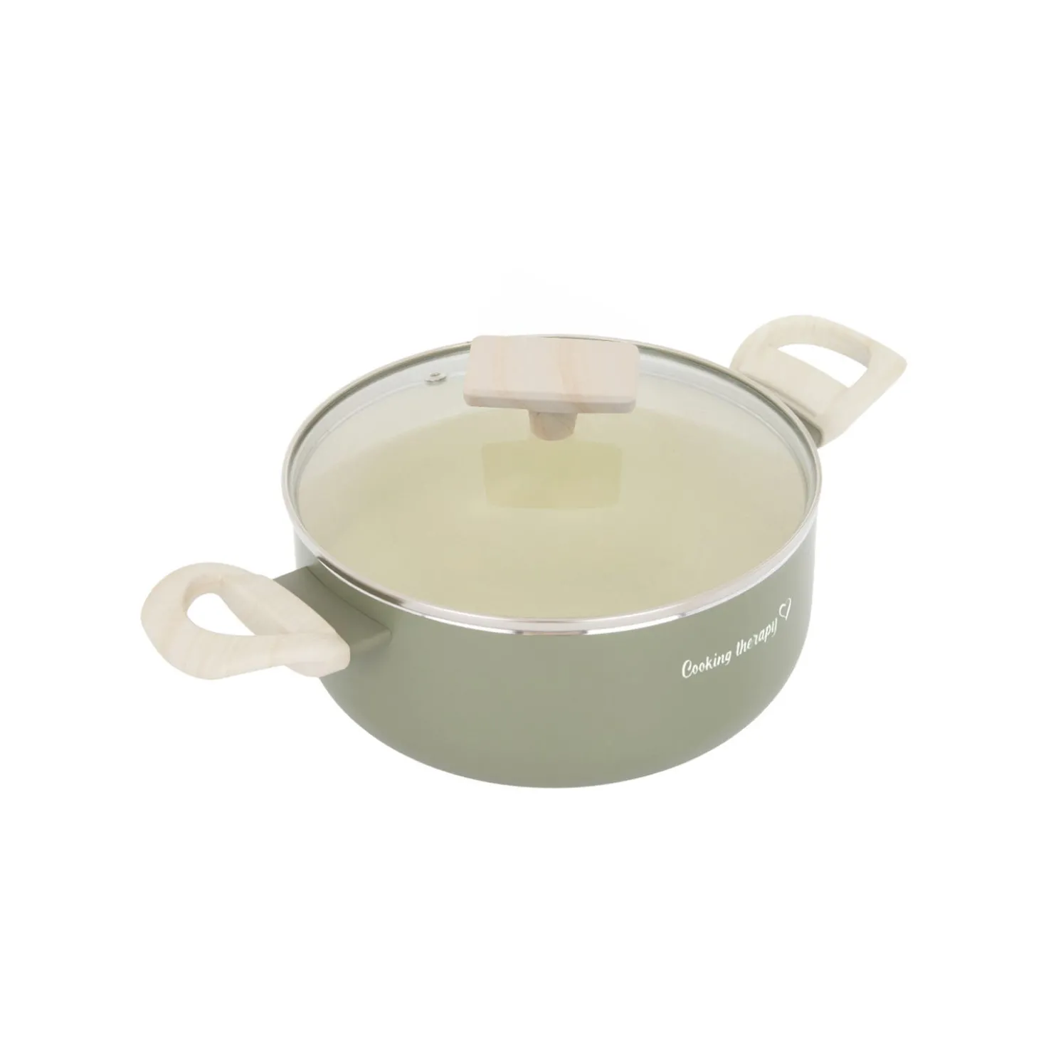 Casseruola 22 cm avocado Cooking Therapy con coperchio