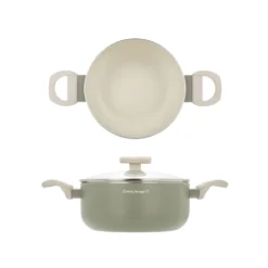 Casseruola 22 cm avocado Cooking Therapy con coperchio