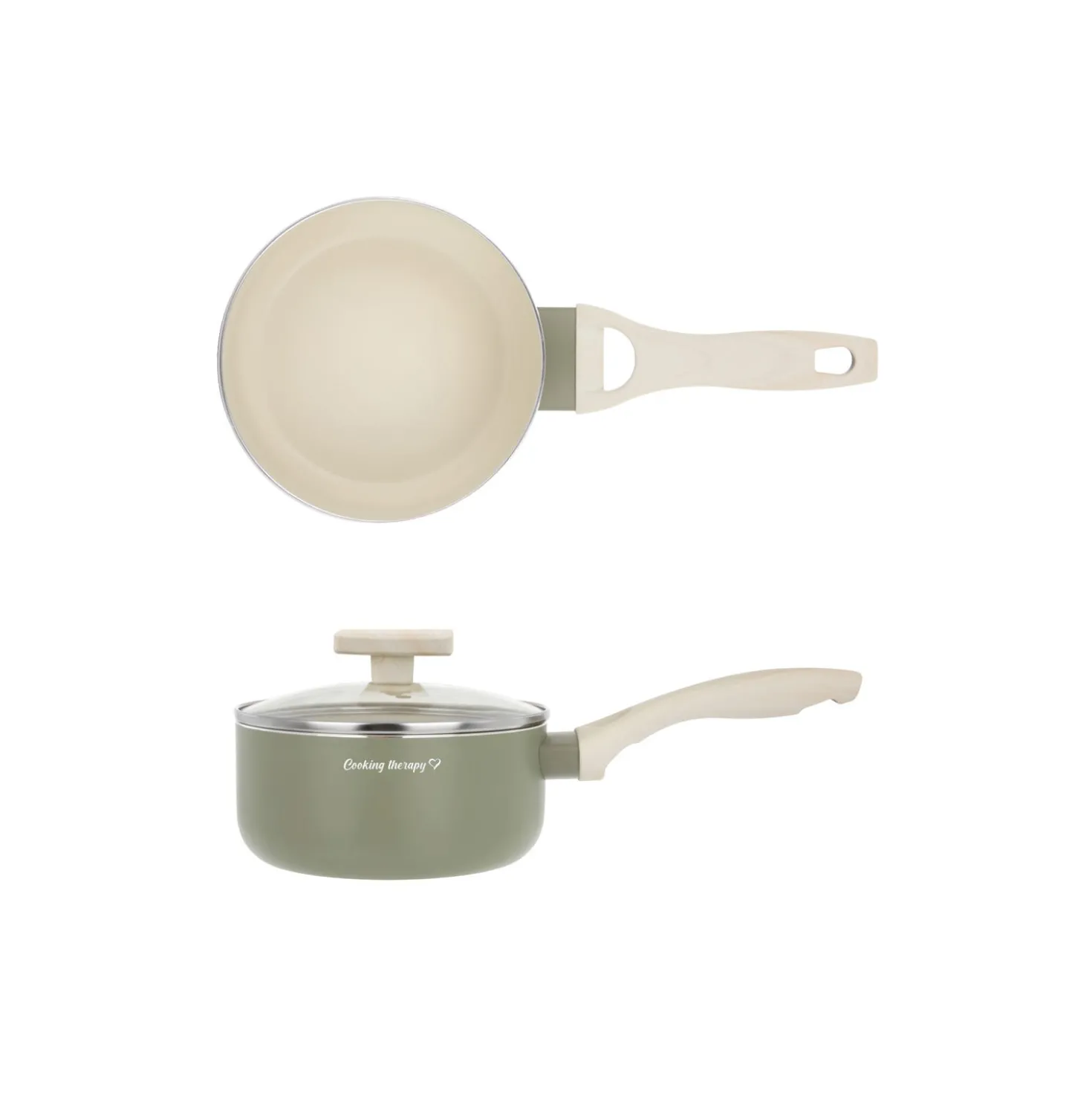 Casseruola 16 cm avocado Cooking Therapy con coperchio