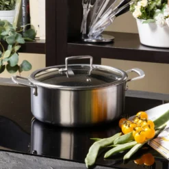 Casseruola 24 cm con coperchio a 3 strati Tri - ply