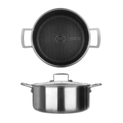 Casseruola 24 cm con coperchio a 3 strati Tri - ply