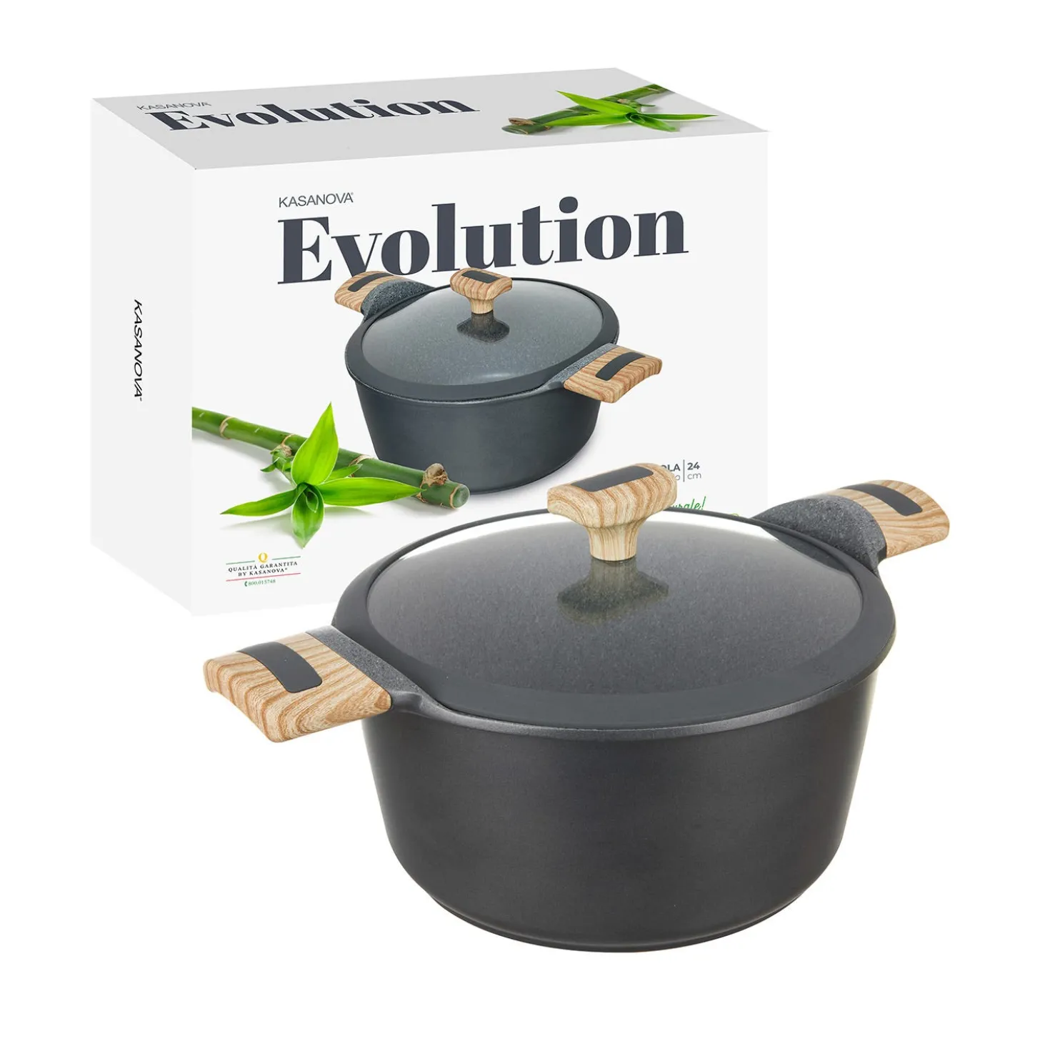 Casseruola 24 cm con coperchio Evolution