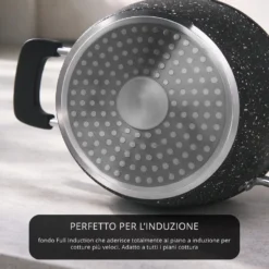 Casseruola 16 cm con vaporiera e coperchio New Petra Dark