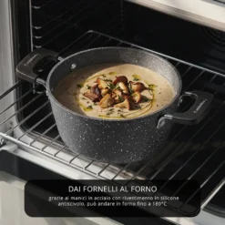 Casseruola 16 cm con vaporiera e coperchio New Petra Dark