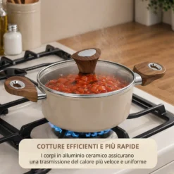 Casseruola 20 cm coperchio taupe New Ceramic
