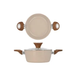 Casseruola 20 cm coperchio taupe New Ceramic