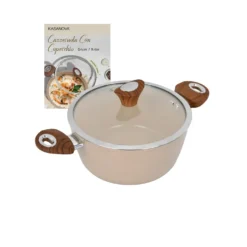 Casseruola 24 cm coperchio taupe New Ceramic