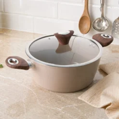 Casseruola 24 cm coperchio taupe New Ceramic