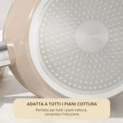 Casseruola 24 cm coperchio taupe New Ceramic