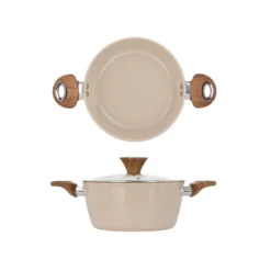 Casseruola 24 cm coperchio taupe New Ceramic