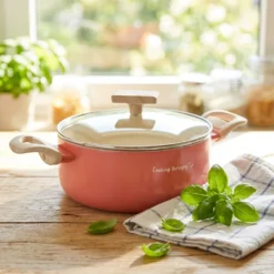 Casseruola 24 cm corallo Cooking Therapy con coperchio