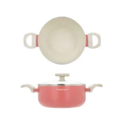 Casseruola 24 cm corallo Cooking Therapy con coperchio