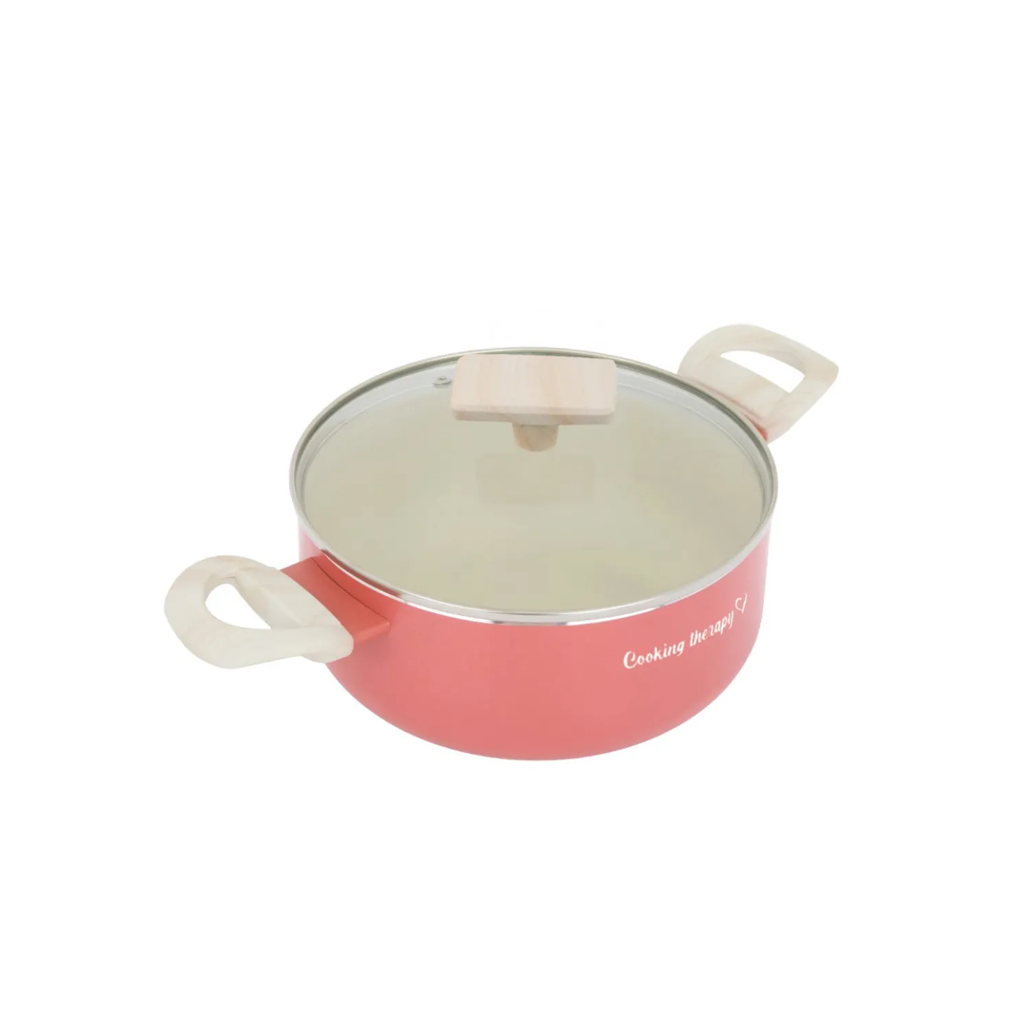 Casseruola 20 cm corallo Cooking Therapy con coperchio