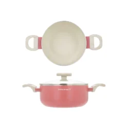 Casseruola 20 cm corallo Cooking Therapy con coperchio