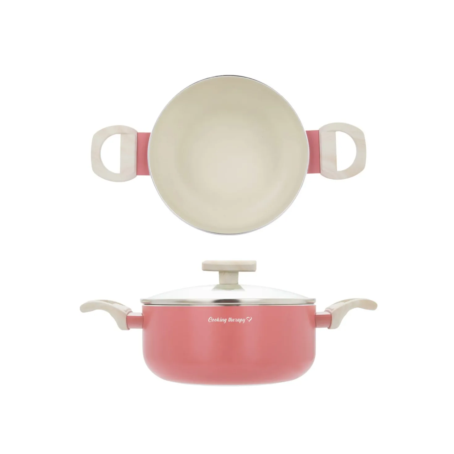 Casseruola 20 cm corallo Cooking Therapy con coperchio