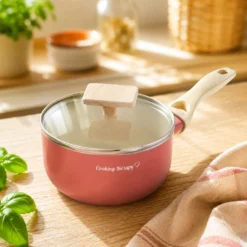 Casseruola 16 cm corallo Cooking Therapy con coperchio