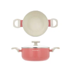 Casseruola 22 cm corallo Cooking Therapy con coperchio