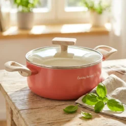 Casseruola 22 cm corallo Cooking Therapy con coperchio