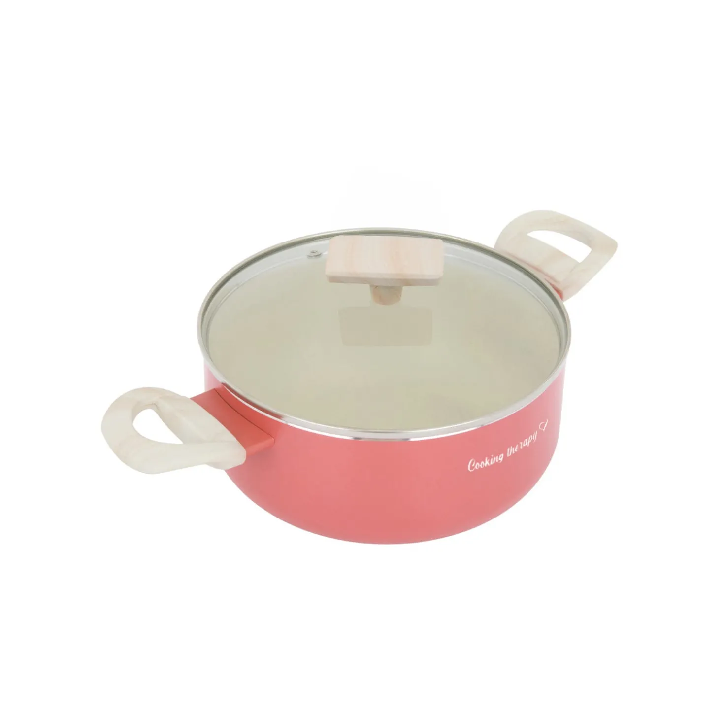 Casseruola 22 cm corallo Cooking Therapy con coperchio
