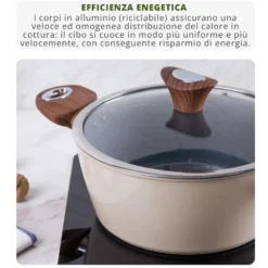 Casseruola 16 cm crema Kolors con coperchio