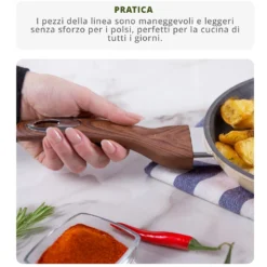 Casseruola 20 cm crema Kolors un manico con coperchio