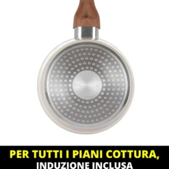 Casseruola 20 cm crema Kolors un manico con coperchio