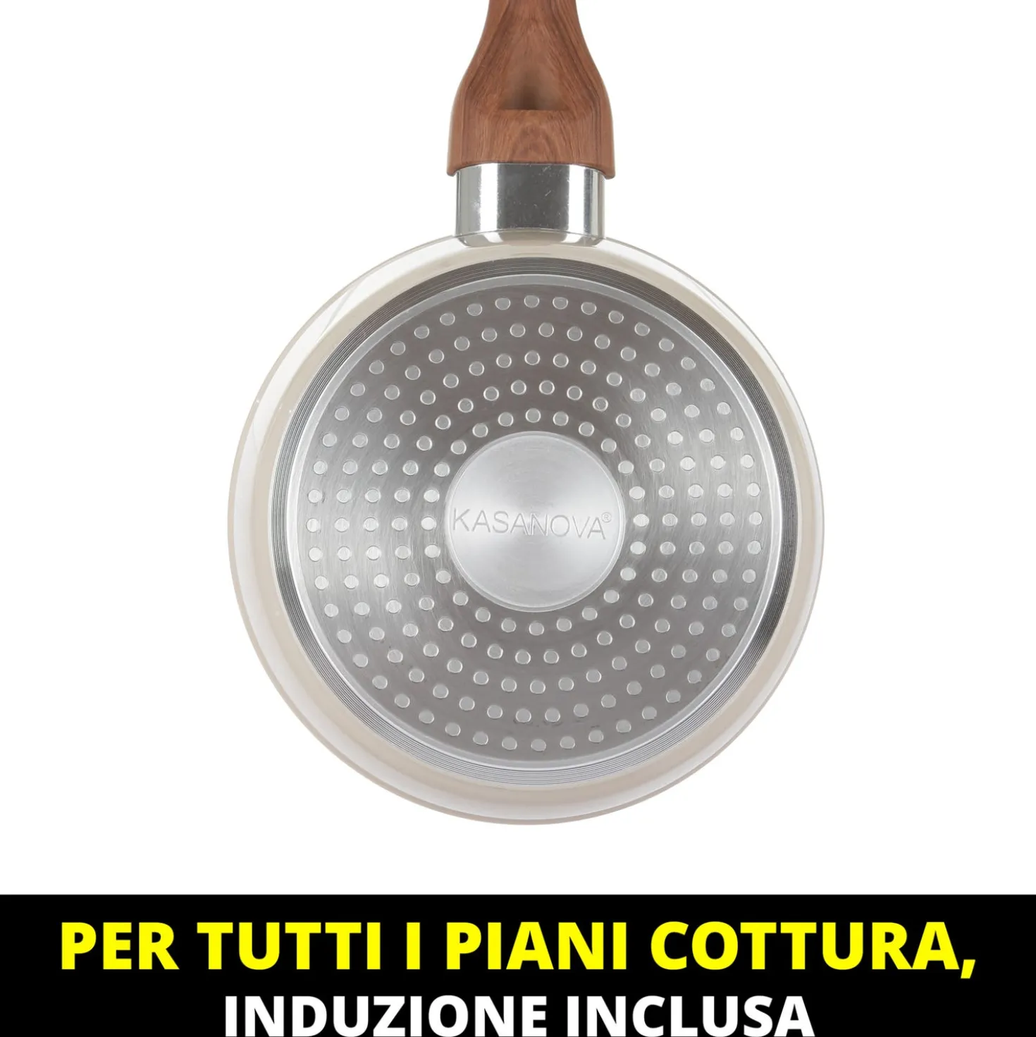 Casseruola 20 cm crema Kolors un manico con coperchio