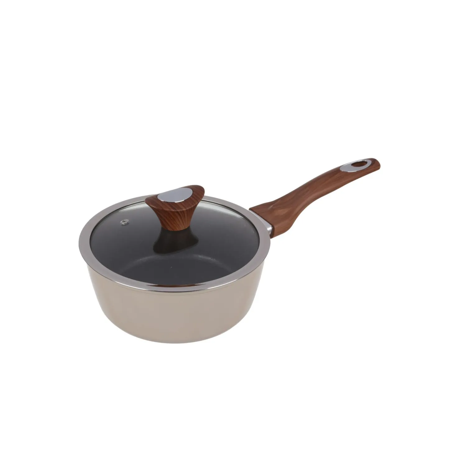 Casseruola 20 cm crema Kolors un manico con coperchio