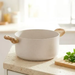 Casseruola 24 cm Dolomitika manici effetto legno