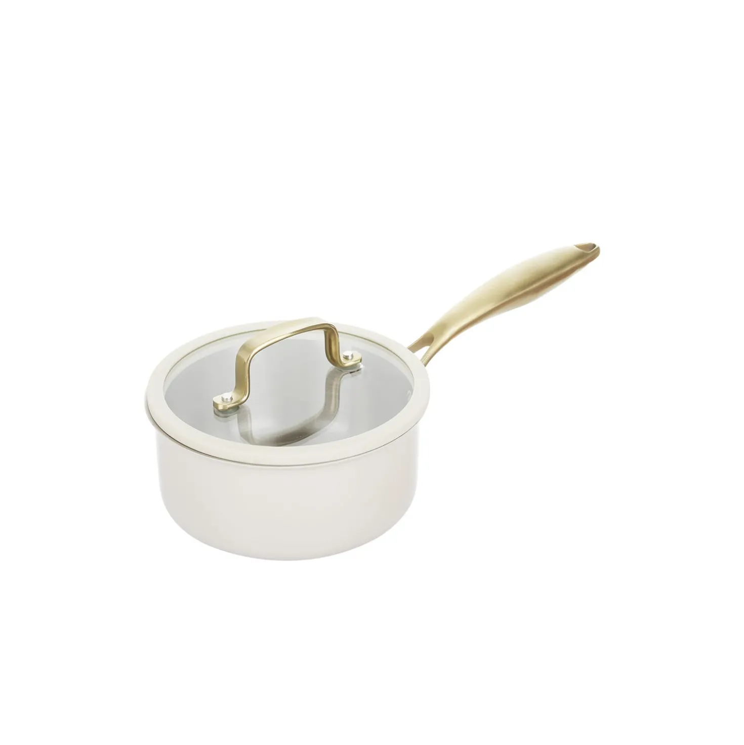 Casseruola 18 cm in acciaio bianco oro California con coperchio