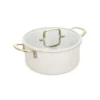 Casseruola 24 cm in acciaio bianco oro California con coperchio