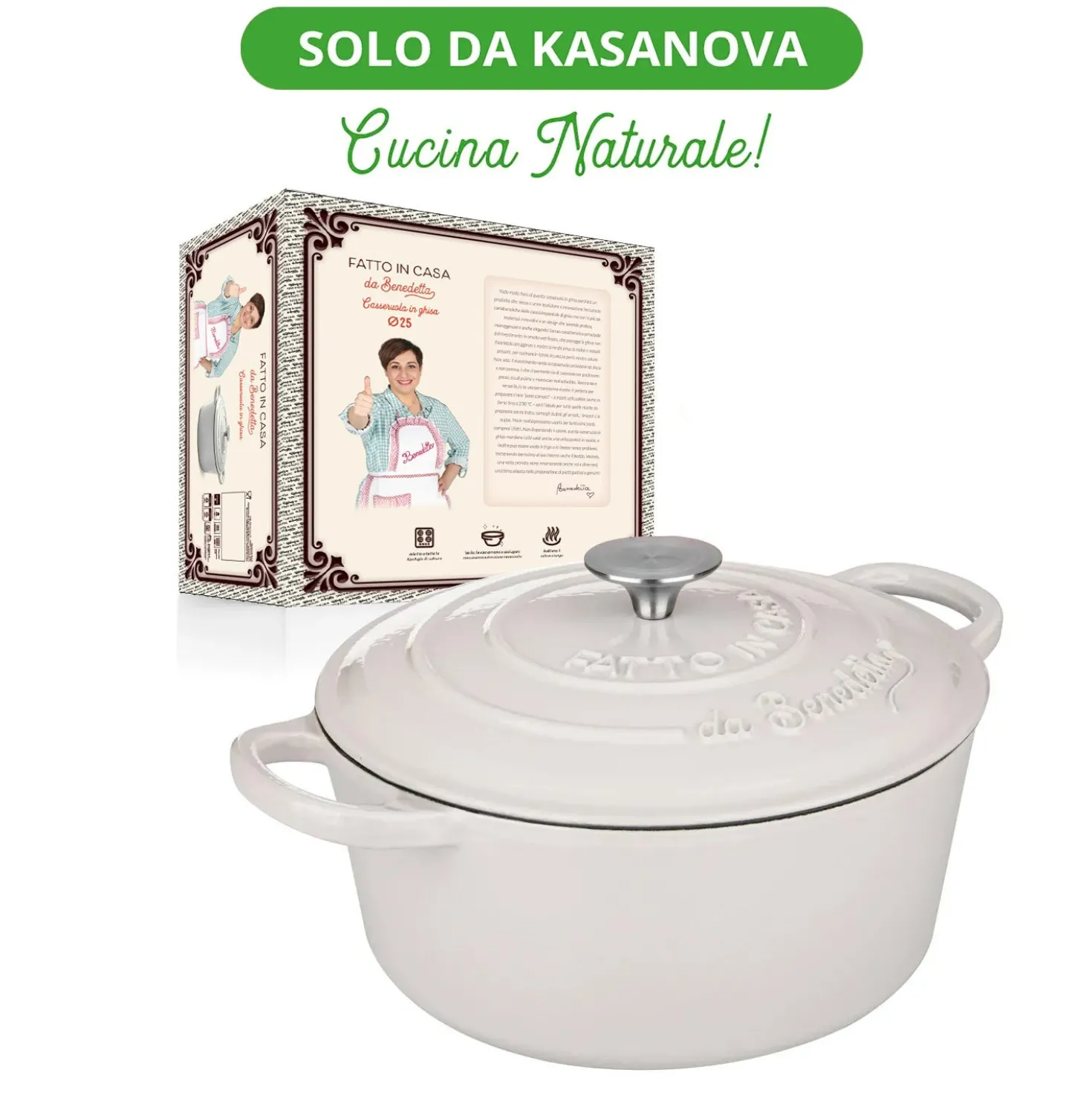 Casseruola 24 cm in ghisa con coperchio Fatto in casa da Benedetta