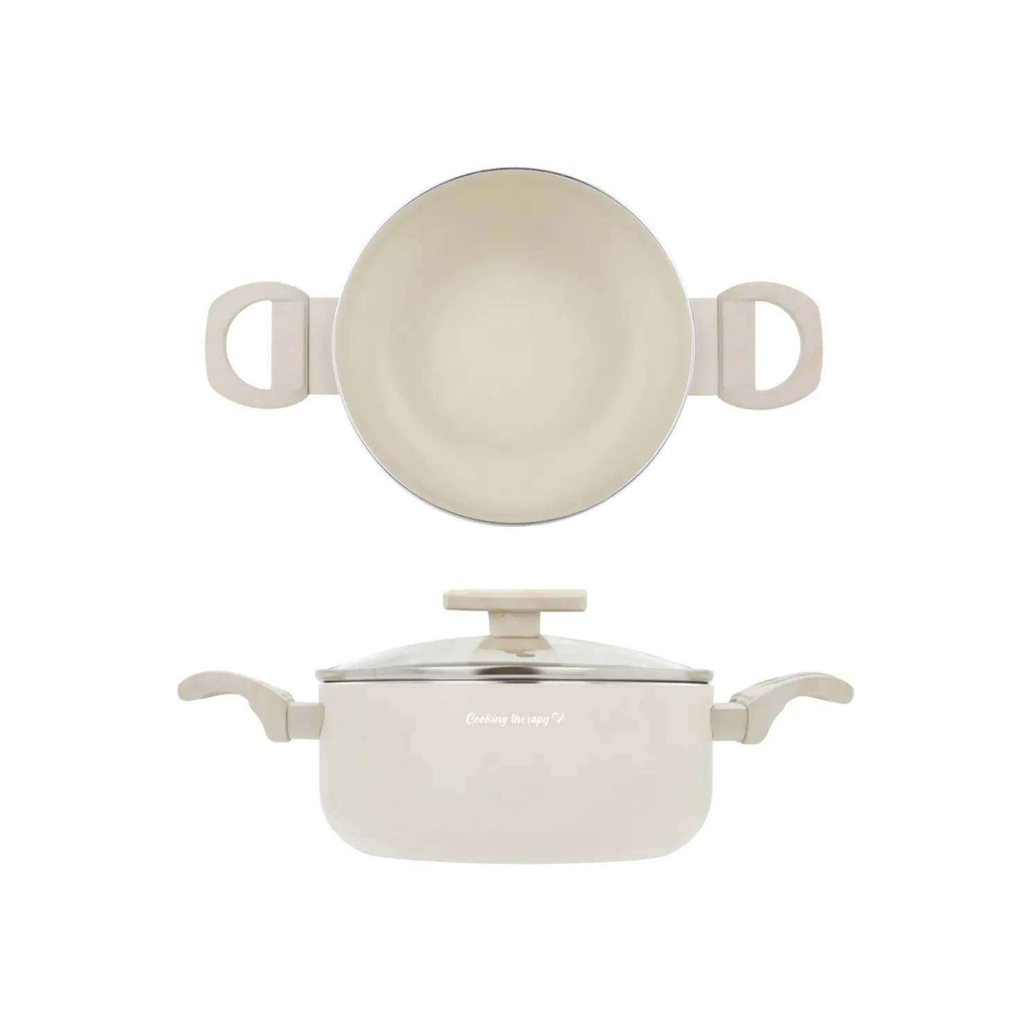 Casseruola 20 cm sabbia Cooking Therapy con coperchio