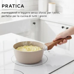 Casseruola 16 cm taupe Kolors con coperchio