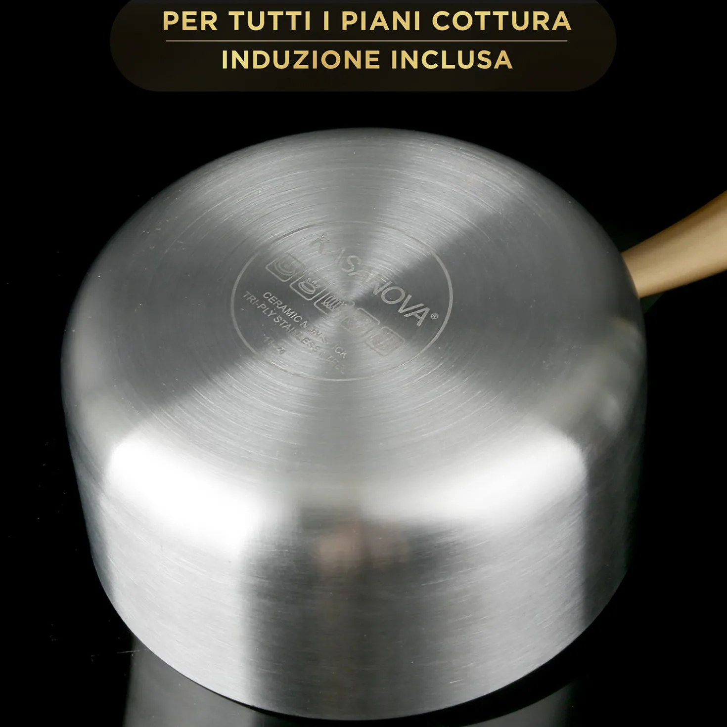 Casseruola 16 cm triplo strato Tri Ply - Gold con coperchio