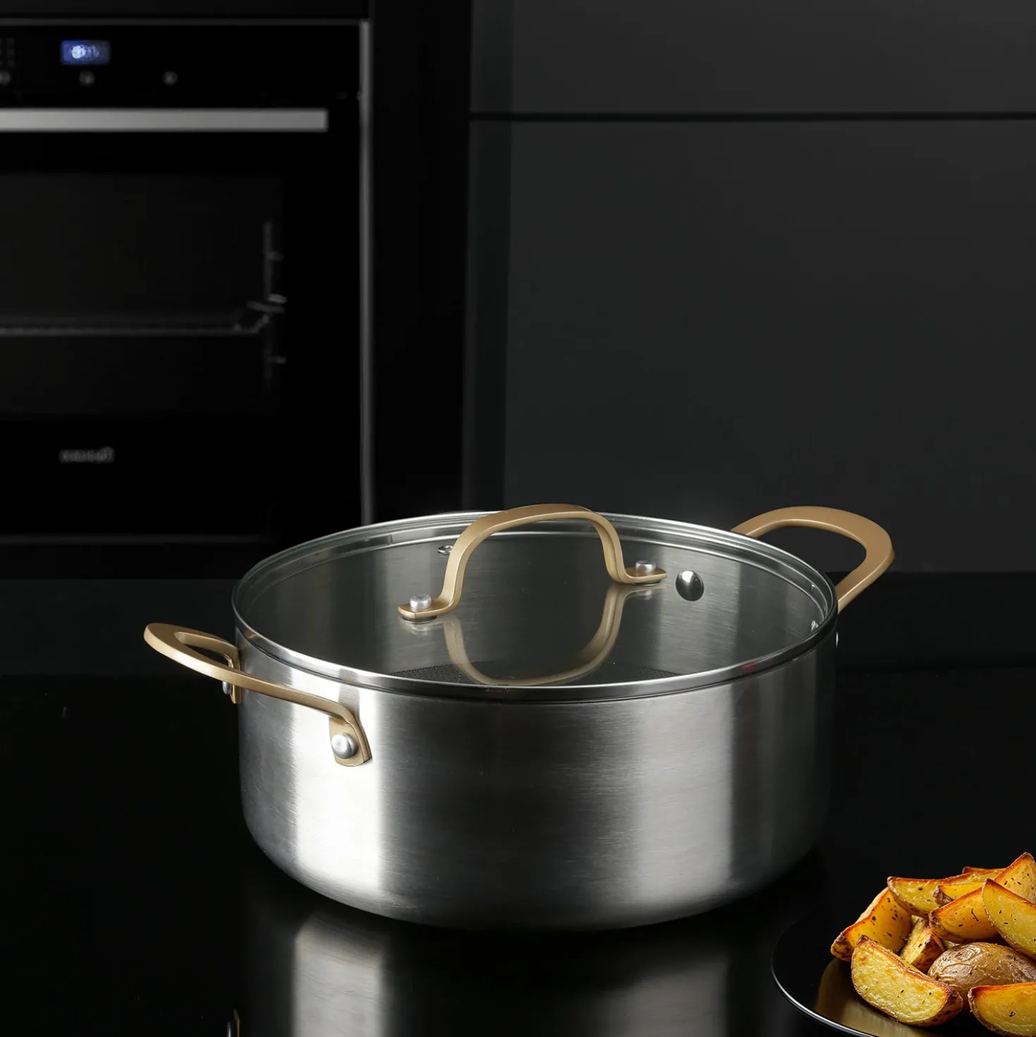 Casseruola 26 cm triplo strato Tri Ply - Gold con coperchio
