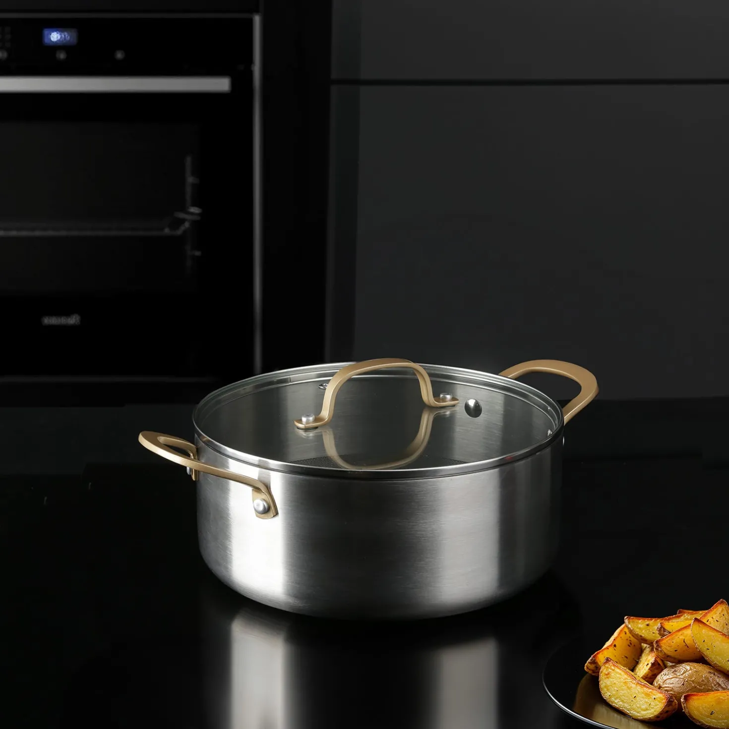 Casseruola 20 cm triplo strato Tri Ply - Gold con coperchio