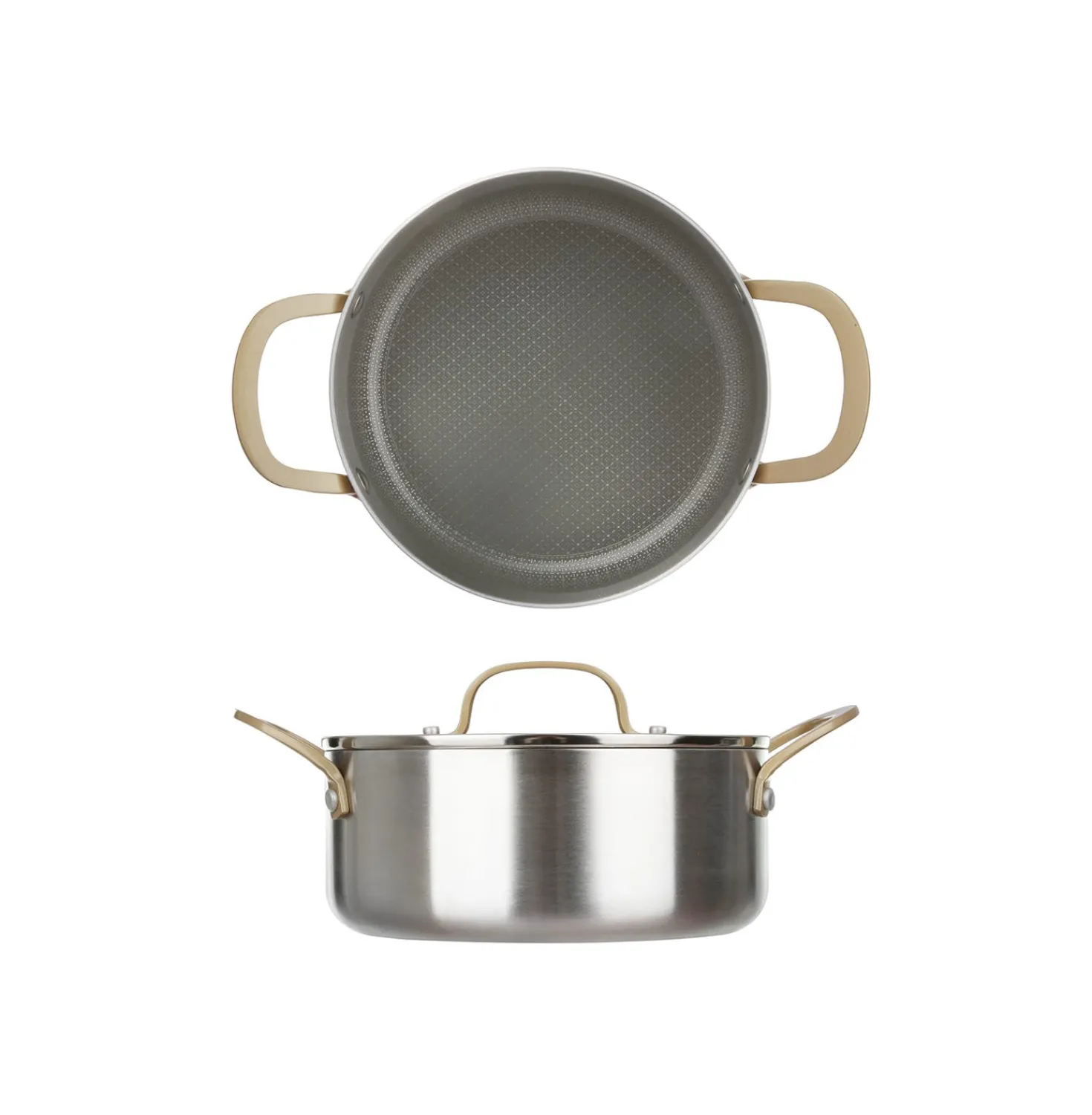 Casseruola 20 cm triplo strato Tri Ply - Gold con coperchio