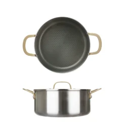 Casseruola 24 cm triplo strato Tri Ply - Gold con coperchio
