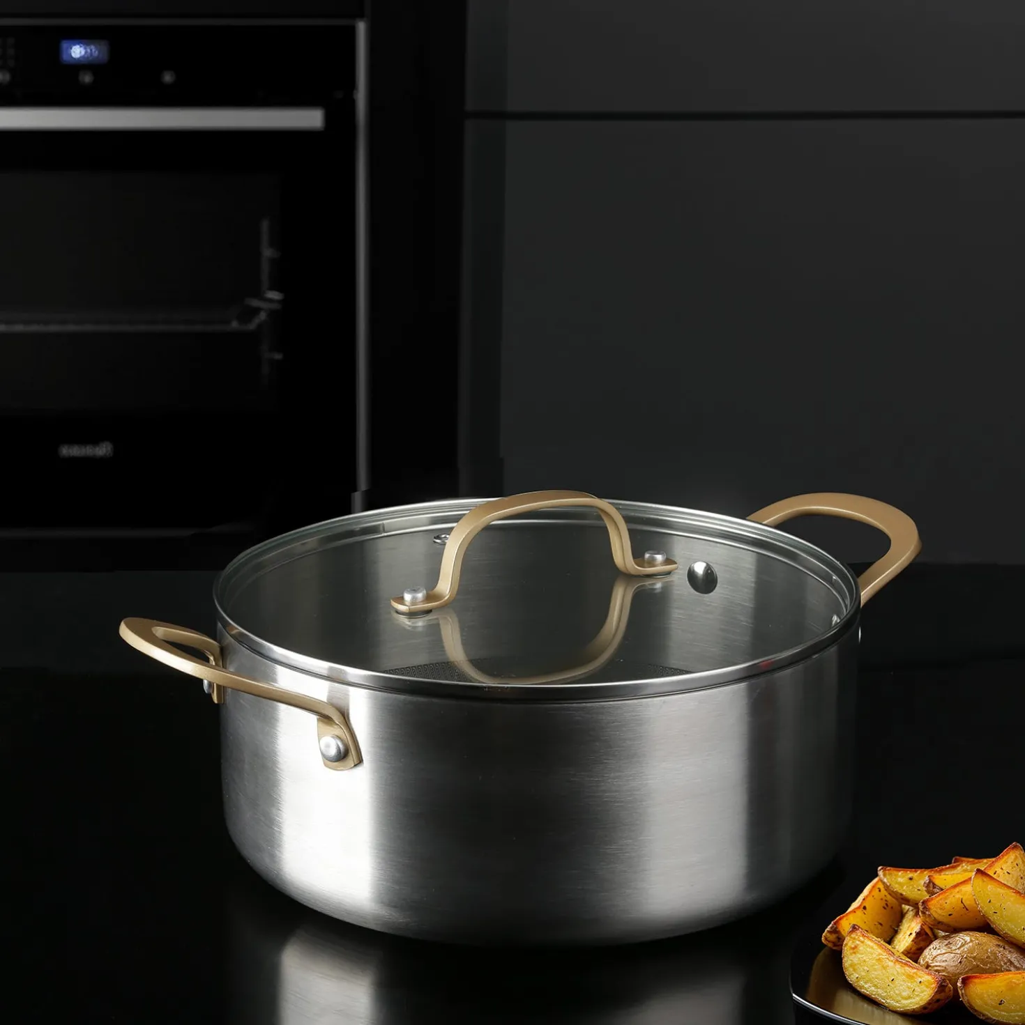 Casseruola 24 cm triplo strato Tri Ply - Gold con coperchio
