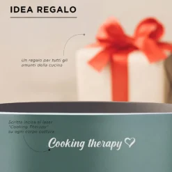 Casseruola 16 cm verde Cooking Therapy con coperchio