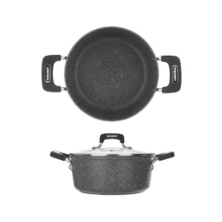 Casseruola New Petra Dark da 28 cm, con coperchio