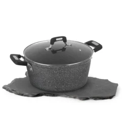 Casseruola New Petra Dark da 28 cm, con coperchio