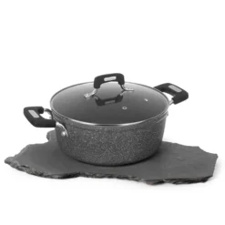 Casseruola New Petra Dark da 26 cm, con coperchio