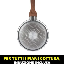 Casseruola un manico 20 cm con coperchio ottanio New Ceramic